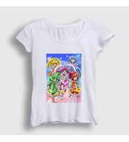 Presmono Kadın Beyaz Precure Pretty Cure Anime T-Shirt 439813tt