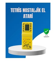 Mey İthalat® Mini Tetris El Aterisi – Taşınabilir Retro Oyun Konsolu, Pil ile Çalışan Klasik Model