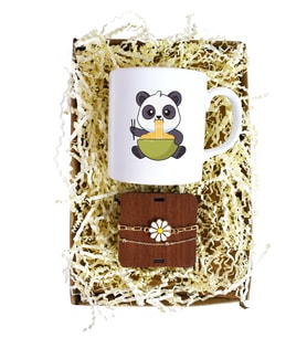 Pababo Panda Figürlü Kupa & Papatya Bileklik (STD)