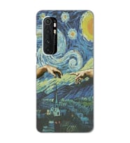 Xiaomi Mi Note 10 Lite Uyumlu Sanatsal Vintage Desenli Şeffaf Telefon Kılıfı