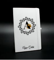 Kişiye Özel Baş Harf Ve İsim Baskılı Beyaz Defter