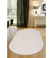 Dijidekor Peluş Halı Açık Vizon Cool Yıkanabilir Oval Post Yolluk Kilim Salon Halısı Modelleri