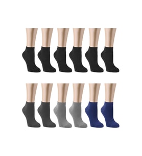 Ozzy Socks 12 Çift Bambu Erkek Dikişsiz Patik Çorap 4 Mevsim Dayanıklı Topuk Ve Burun Koyu Renkler