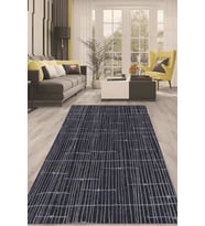 Dijital Kaymaz Taban Yıkanabilir Modern Renkli Salon Halısı Mutfak Halısı Yolluk ND-HT-367 (Mavi)