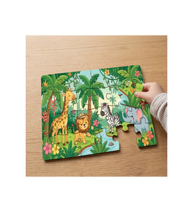 Safari Hayvanları Tasarımlı 24 Parça Ahşap Çocuk Puzzle