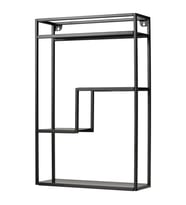 Salon-Mutfak Dekorasyon Duvar Rafı,MeridyenDukkan Antrasit Renk 40x60 cm Sergi-Obje-Kitap Rafı