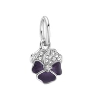 Koyu Mor Menekşe Charm  925 Ayar Gümüş