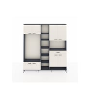 Arges Gardrop 12 Raflı Tek Çekmeceli 8 Kapaklı 220x30x243 Antrasit-Aytaşı