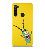 Xiaomi Redmi Note 8 Soft Premier Kapak Plankton Tasarımlı Silikon Kılıf - Sarı (Şeffaf)