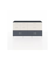Arges Konsol Tek Raflı 6 Çekmeceli 4 Kapaklı 176x30x99 Antrasit-Antrasit/Aytaşı