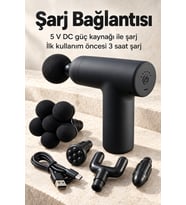 Lexroo El Tipi Masaj Tabancası Top Başlıklı Siyah Gövde