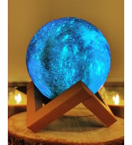 Neptün Gece Lambası 3D Standı Ay Lamba (Mavi)