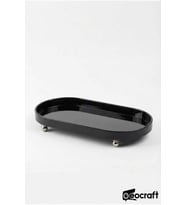 Lüks Kompozit Granit Yağlık ve Sunumluk, Krom Top Ayak, 24x12.5 cm