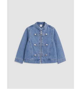 LCW Kids İndigo Hakim Yaka Kız Çocuk Jean Ceket