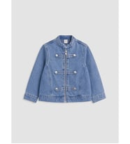 LCW Kids İndigo Hakim Yaka Kız Çocuk Jean Ceket