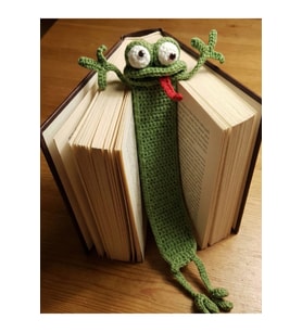 Amigurumi El Yapımı Kurbağa Kitap Ayracı (Yüksek Kaliteli Malzeme, Detaylı ince işçilik)