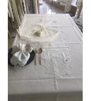 Sofra Takımı 12 Kişilik 26 Parça Anna Model Yemek Takımı Örtüsü Dertsiz 160 x 260 cm Masa Örtüsü
