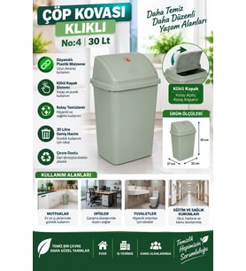 Çöp Kovası Klikli No:4 30 Lt