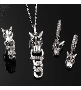 ​Gümüş Kaplan Figürlü Kadın Set SL6036
