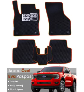 FORD RANGER (2022-2024) Uyumlu EVA Paspas Tam Set–Araca Özel,Su Geçirmez,Kolay Montaj