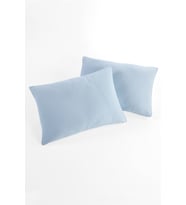 Örme %100 Pamuk Flaplı 2 Adet Yastık Kılıfı 50×70 Cm (Mavi)