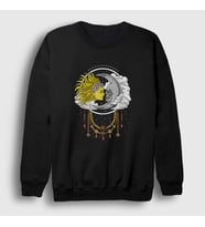 Presmono Unisex Siyah Witchcraft Sun Moon Güneş Ay Sweatshirt 415468tt