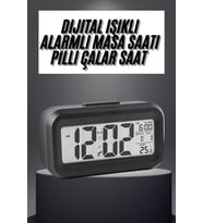 Gece Dijital Masa Saati Dijital Alarmlı Led Ekran Pilli Çalar Saat