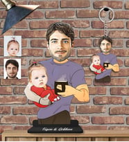 Kişiye Özel Aile Ahşap Biblo ve Anahtarlık-1