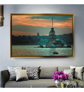 Altın Çerçeveli dekoratif tablo l1887 (Gold)