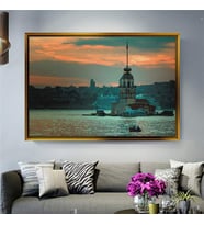 Altın Çerçeveli dekoratif tablo l1887 (Gold)