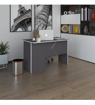 Kenzlife ofis masası yoko ono gri sağ 75*170*60 kilitli kapaklı dolap eşkenar bilgisayar çalışma masası (Karışık)
