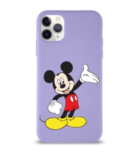 Apple iPhone 11 Pro Uyumlu Lansman Kılıf Mickey Mouse Tasarımlı Altı Kapalı İçi Kadife Kaplı  Kapak (Şeffaf)