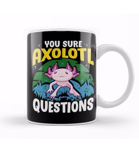 Funny You Sure Axolotl Questions Walking Fish Pun Kupa Bardak Porselen