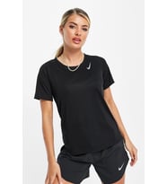 Nike Running Dri Fit Race Signlet T-shirt Black Reflektörlü Kadın Koşu Tişörtü Siyah