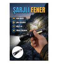 Şarjlı LED El Feneri Uzun Menzilli Güçlü Aydınlatma Kamp ve Acil Durum Kullanımı