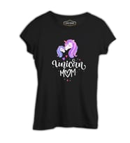 Unicorn Mom Anneler Günü Siyah Kadın Tshirt