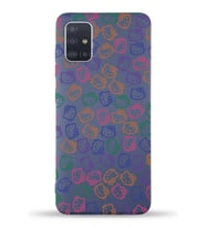 Samsung Galaxy A71 Uyumlu Lansman Kılıf Hello Kitty Tasarımlı İçi Kadife Kapak-Petrol Mavisi (Şeffaf)