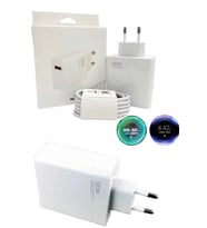 120 Watt Turbo Hızlı Şarj Aleti Seti Hızlı Şarj Adaptörü Beyaz