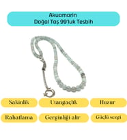 Sertifikalı Akuamarin 6mm 99luk Doğal Taş Tesbih