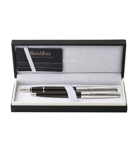Scrikss Metropolis 78 Dolma Kalem ve Tükenmez Kalem İkili Set Siyah 