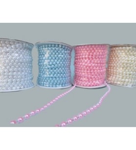 İnci Tekli İpe Dizili Mavi 6mm P25yard-50-