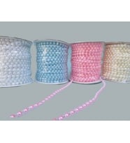 İnci Tekli İpe Dizili Mavi 6mm P25yard-50-