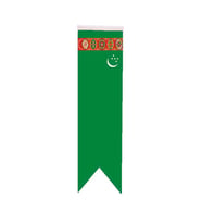 Masa Üstü Kırlangıç Türkmenistan Bayrağı - 8x30cm Çift Taraflı Saten Kumaş