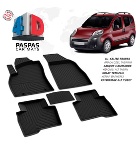 Citroen Nemo 4D Araca Özel Havuzlu Kauçuk Paspas Siyah (Karışık)