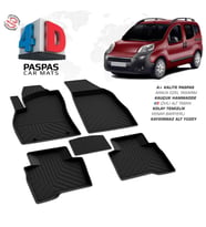 Citroen Nemo 4D Araca Özel Havuzlu Kauçuk Paspas Siyah (Karışık)