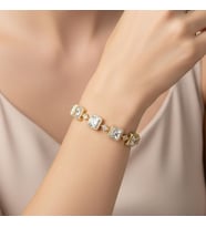 XUPING JEWELRY 14 Ayar Altın Kaplama, Baget Model Zirkon Taşlı Bileklik