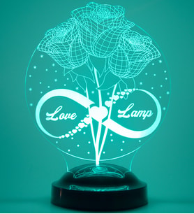 Love Lamp Gül Küre Sonsuzluk Kişiye Özel Konsept Hediye 3 Boyutlu Led Lamba