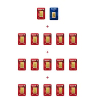 Nadir Gold 24 Ayar 18,5 Gram Külçe Altın (1 Adet 2,5 Gram Külçe Altın + 16 Adet 1 Gram Külçe Altın )