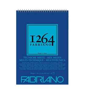 Fabriano 1264 Mix Media Çok Amaçlı Defter 300 gr A4 30 yp Üstten Spiralli 