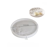 SİLİKON KALIP TAŞ TOZU İTHAL DEKORATİF KABARTMALI TABAK KALIBI EPOKSİ REÇİNE HB200-0143 (Beyaz)